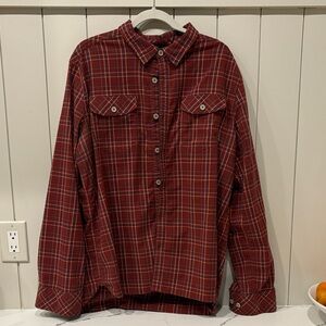 Stio Eddy Red Plaid Button-Up Shirt